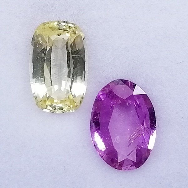 2 pcs  Sárga, Rózsaszín Zafír  - 1.59 ct - Instituto Gemólogico Español (IGE) #3.2
