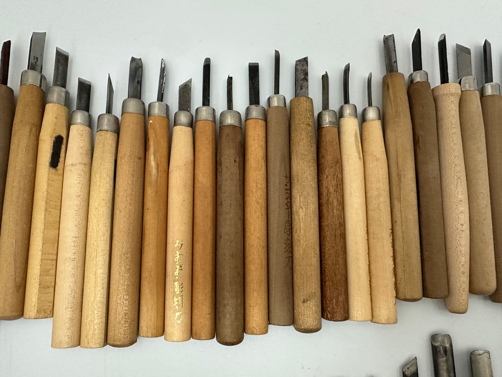 Rzeźba, Japanese carving knives, multiple items for sale 彫刻刀 - 20 cm - Żelazo #2.1