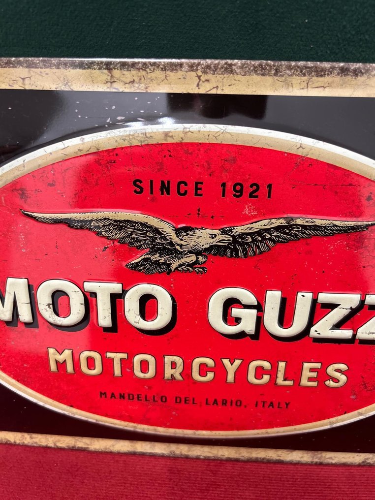 Placa esmaltada Moto Guzzi - Sinal de esmalte - Metal #2.1