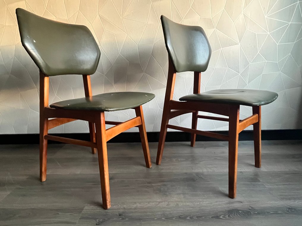 Sedia - Faggio, Skai - Due sedie vintage #3.2