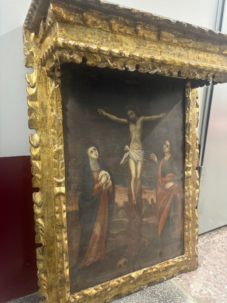Spanish school (XVII-XVIII) - Calvary with altarpiece frame #2.1