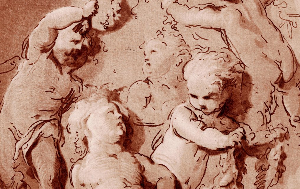 Leendert Brasser (1727-1793) - Jacob de Wit - Five putti with flowers #3.2