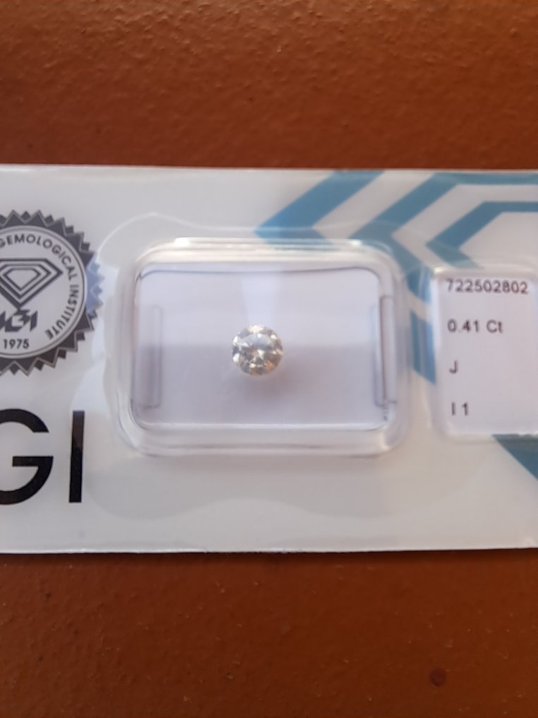 1 pcs Διαμάντι (Φυσικό) - 0.41 ct - Στρογγυλό - J - I1 - International Gemological Institute (IGI) - Τεχνολογία #3.2
