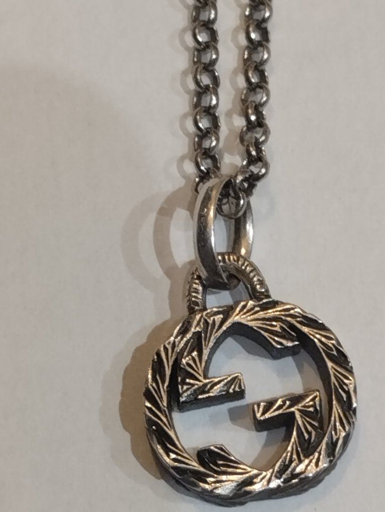 Senza prezzo di riserva - Gucci - Collana - interlocking GG Argento - Fattura, imballaggio #1.0