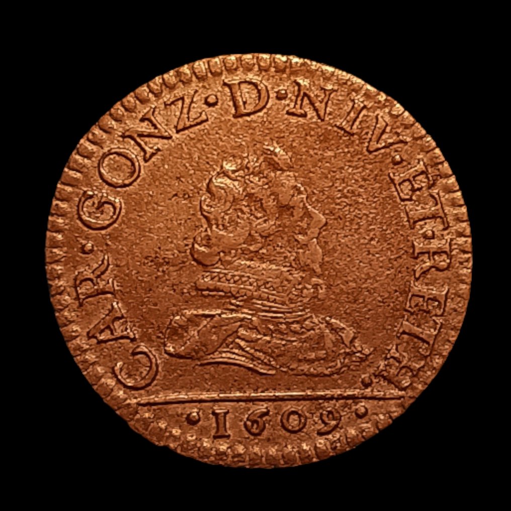 Ardennes. Charles I de Gonzague (1601-1637). Liard 1609 (Charleville) (Fără preț de rezervă) #1.0
