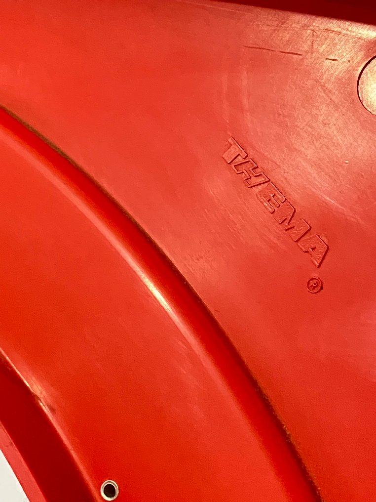 Thema - 鏡  - 铁、塑料、玻璃 - Red Mirror 太空时代60年代 #2.1