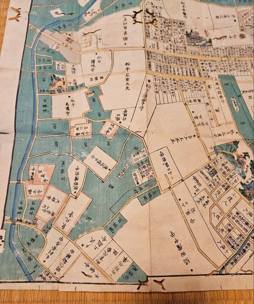 日本 - 涩谷江户地图; Kinrin-dō - Aoyama and Shibuya Edo Map by Kinrin-dō / Owariya Seishichi, 1853–1857 (Original Woodblock Print - 1851-1860 #3.2