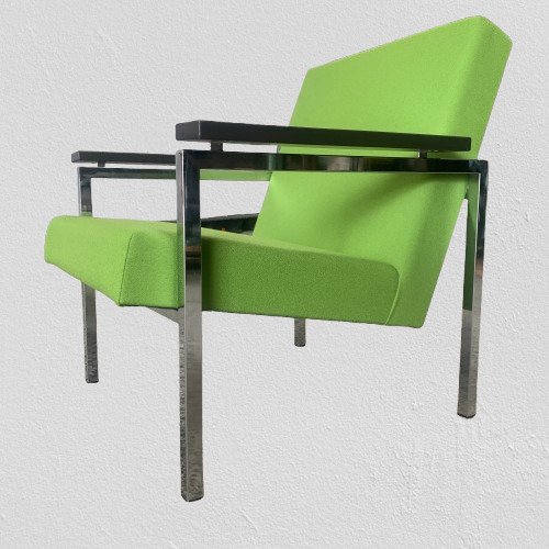 Van der Sluis Stalen - Gijs van der Sluis - 扶手椅 (2) - 鉻, 木, 紡織品 #3.2