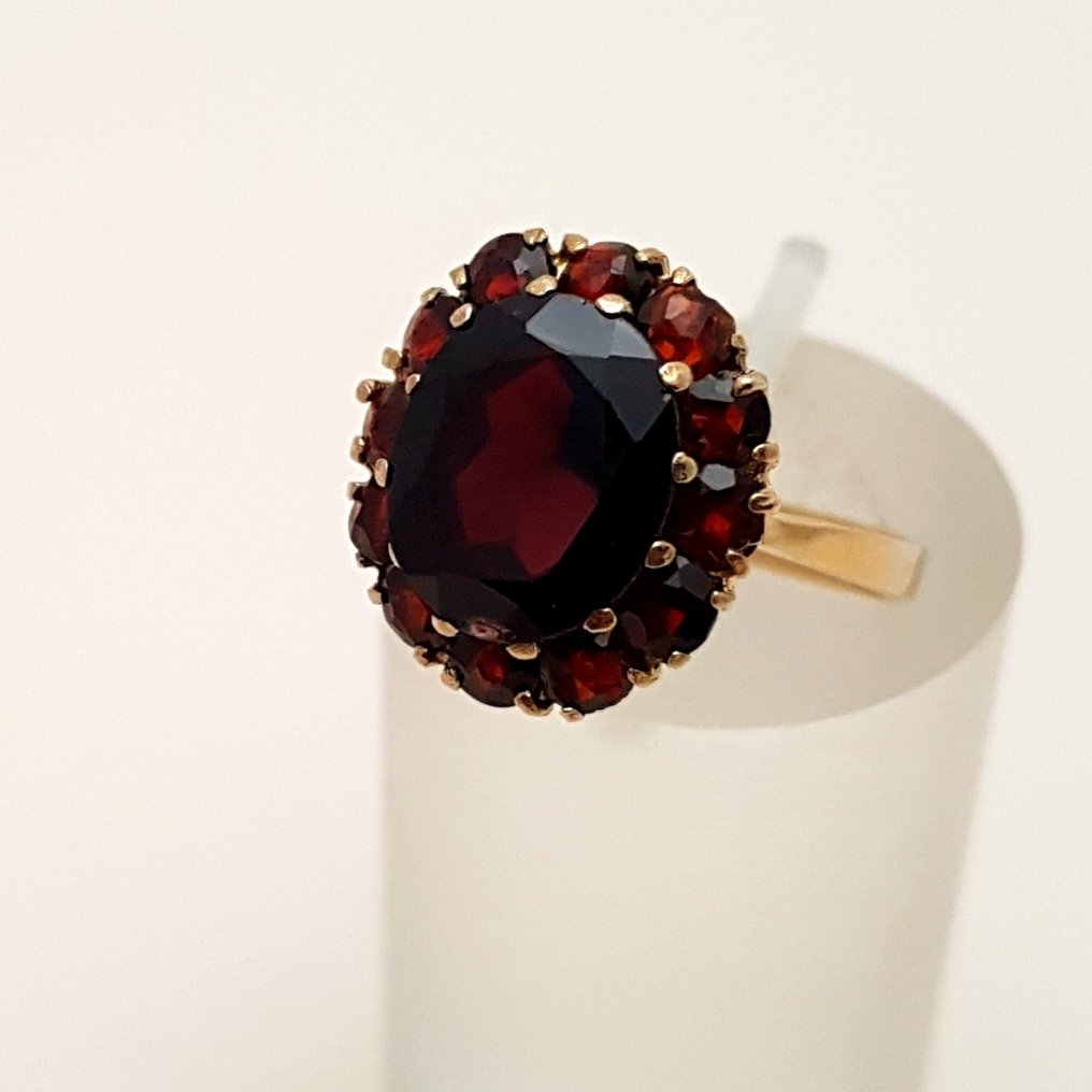 Fără preț de rezervă - Inel - 8 ct. Aur roz, Boheemse Granaat #4.3