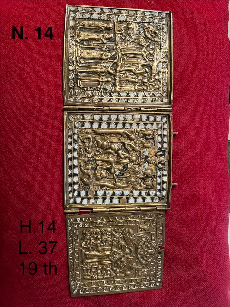 Triptryk - Bronse - 1850-1900 - Russisk ortodoks triptyk #1.0