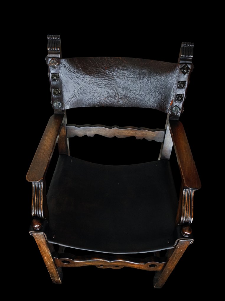 Heaton Tabb and Co - Harland Wolfe - Stoel (2) - Leder, Messing - First Class eetzaal #3.2