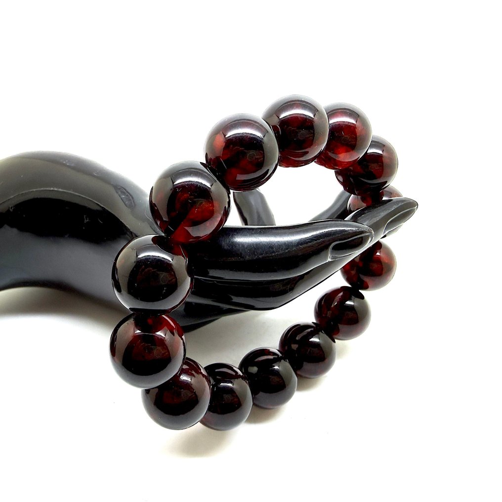 Αποκλειστικό βραχιόλι με χάντρες από βαλτικό κεχριμπάρι 17 mm, 38,4 g. - Κεχριμπάρι - Baltic amber - succinite #1.0