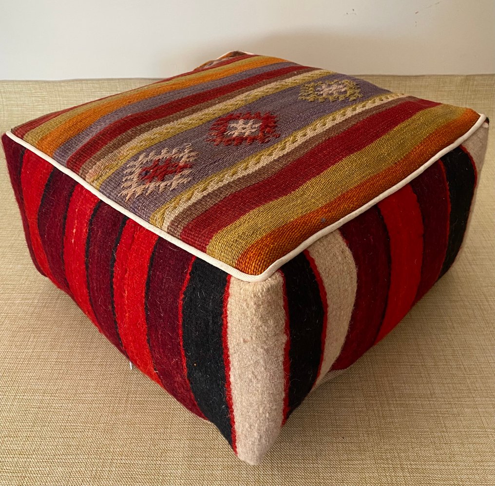 Kelim Poef - Kilim - 48 cm - 48 cm #1.0