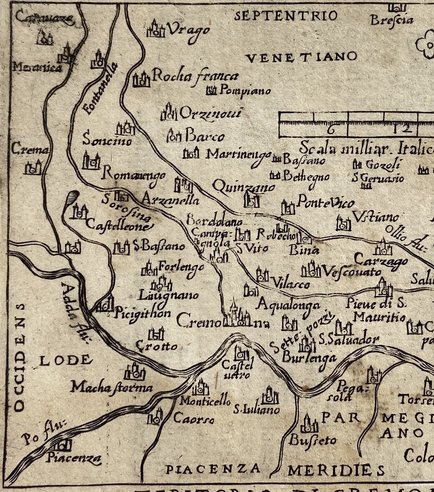 Italy - Lombardia; Ortelius - Cremonensis Ager - Teritorio di Cremona - 1581-1600 #2.1