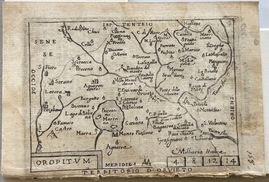 Italy - Umbria; Ortelius - Oropitum ( Territorio d'Orvieto ) - 1581-1600 #1.0