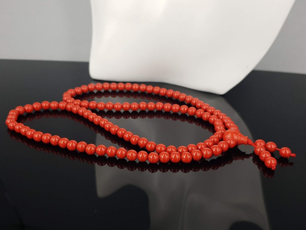 天然红珊瑚Tasbih祈祷珠 / 免运费 - 链 #2.1