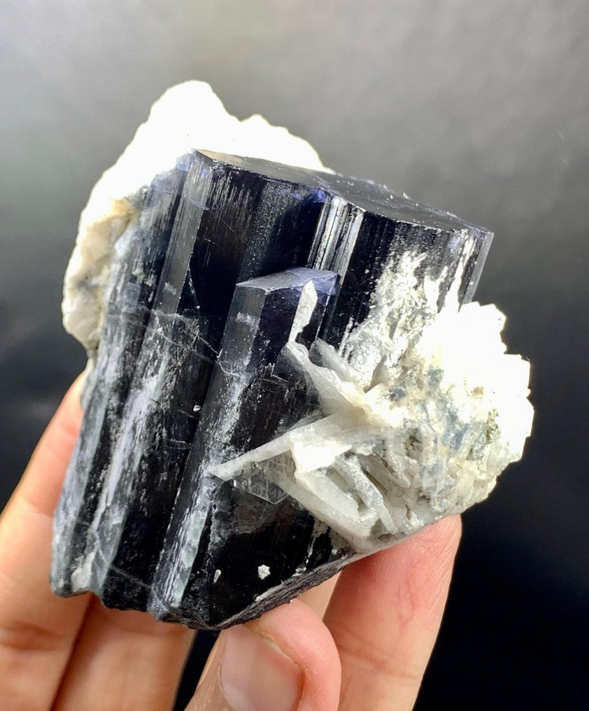 Natural Blue Cap Tourmaline Crystal Mineral Collection - Height: 65 mm - Width: 62 mm- 224 g - (1) #1.0