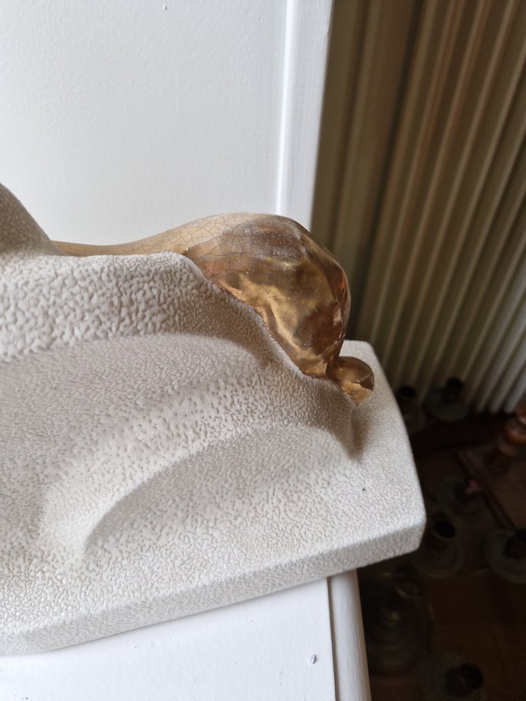 Lejan - Γλυπτό, La femme au lévrier - 32 cm - Πήλινο #4.3