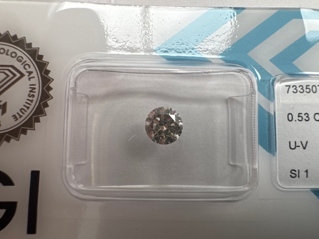 没有保留价 - 1 pcs 钻石  (天然)  - 0.53 ct - 圆形 - SI1 微内含一级 - 国际宝石研究院（IGI） - U-V #2.1