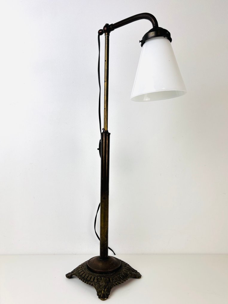 Επιτραπέζιο φωτιστικό banker - Αρχαϊκός ρυθμιζόμενος νεοκλασικός λαμπτήρας γραφείου - Μπρούντζος, Γυαλί #1.0