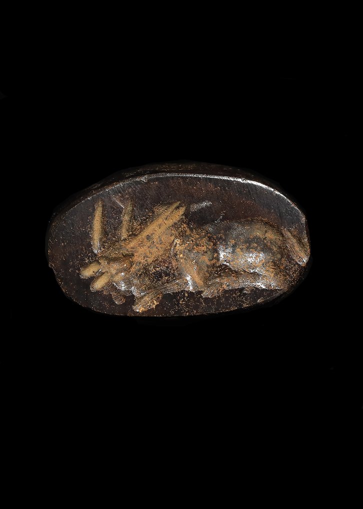 西亚 深棕色硬石 四足动物印章  (没有保留价) #1.0