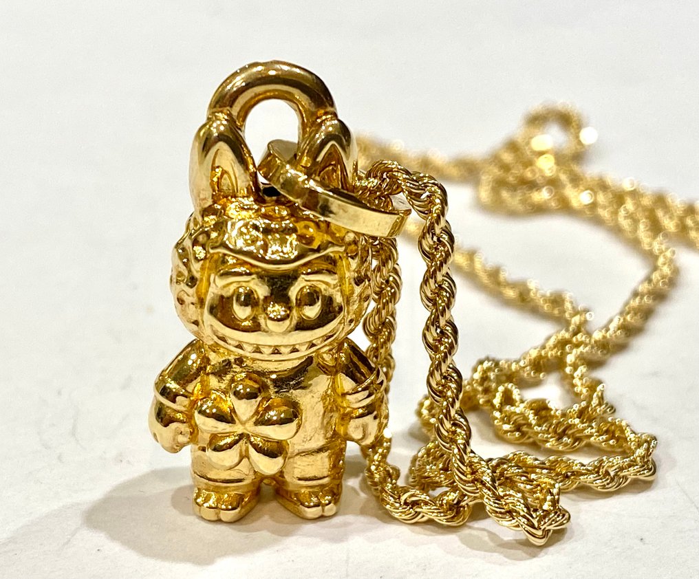 Senza prezzo di riserva - Collana con ciondolo - 18 carati Oro giallo - Labubu #1.0