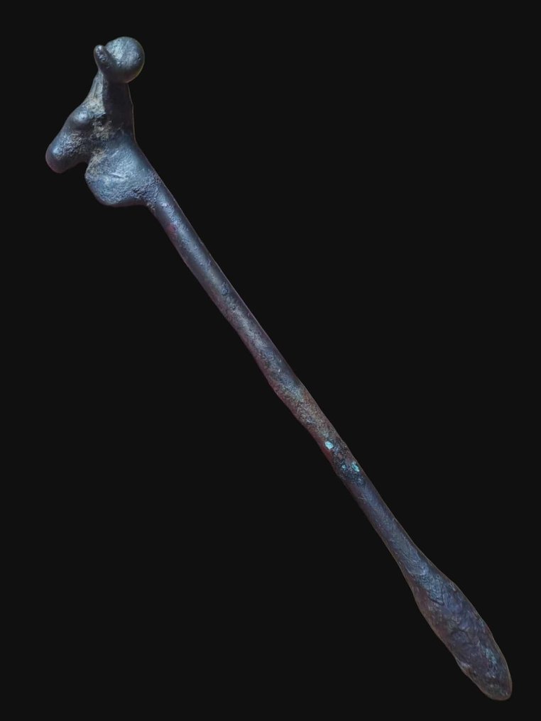 Lurisztán Ritka bronz bárányfejű hajtű Ékszer rátét (Nincs minimálár) #1.0