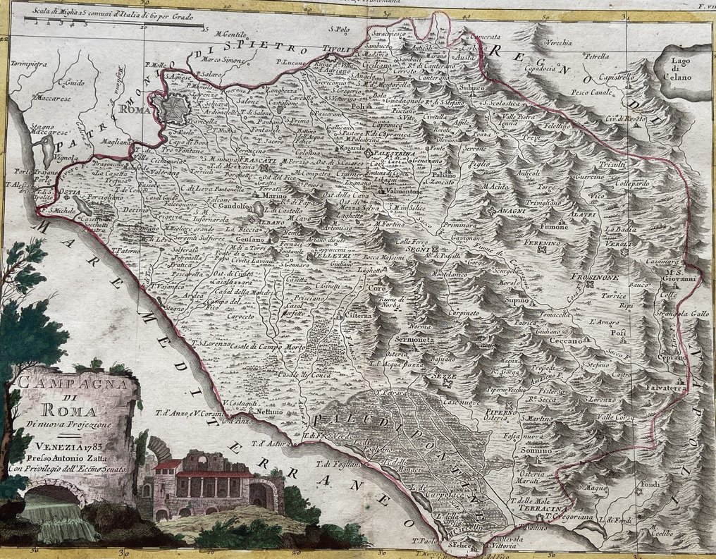 Italy - Lazio; Zuliani / Pitteri / Zatta - Campagan di Roma di Nuova Proiezione - 1781-1800 #2.1