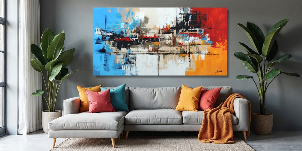 Monika Spiewak - Abstract - XXL - Oil Painting Stretched On The Frame - Ready To Hang - 1/1 Unique Piece #1.0