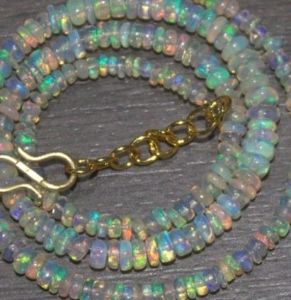 蛋白石 AA+ 天然矿物项链- 10 g - (1) #1.0