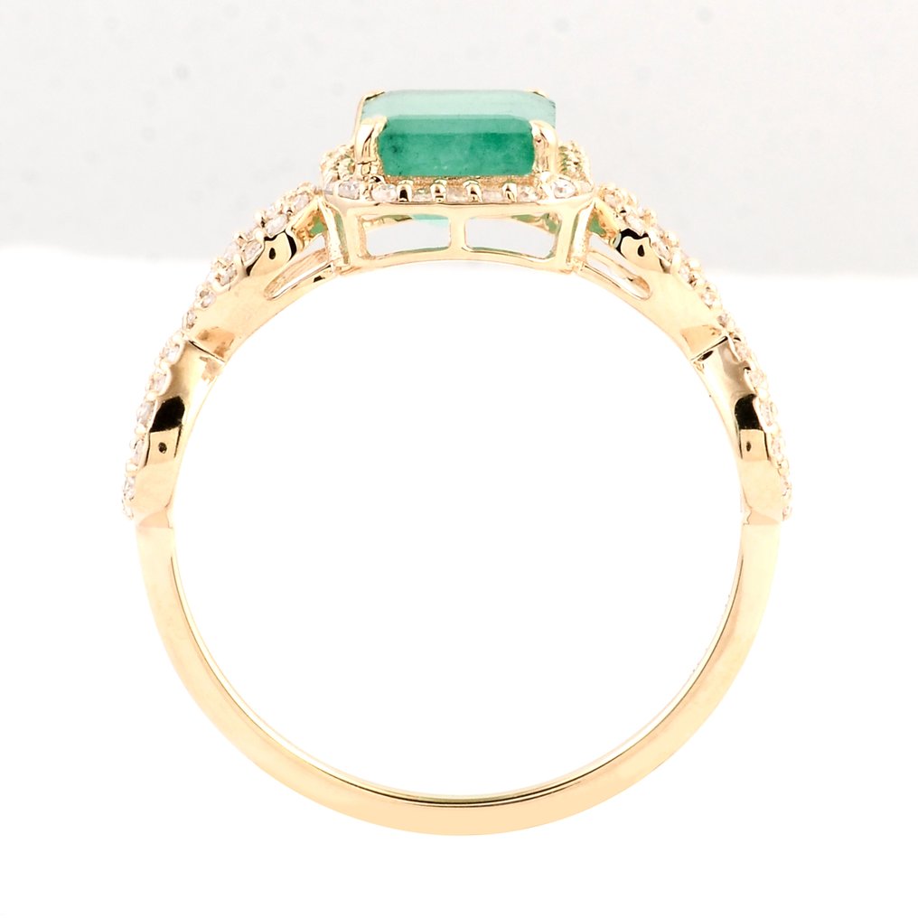 沒有保留價 - 戒指 - 14 克拉 黃金 - 1.71ct. tw. 綠柱石 - 鉆石 #3.2