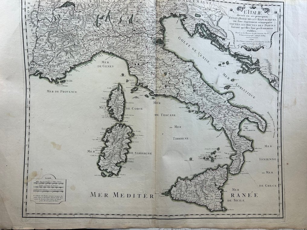 Italy - Italy / Sicily / Sardinia / Corsica / Istria (Pula, Rovinj, Poreč, Cittanova, Koper); Alexis-Hubert Jaillot (1632–1712) - L’Italie divisée en ses principaux Estats, Royaumes et Républiques… où sont exactement remarquées - 1701-1720 #1.0