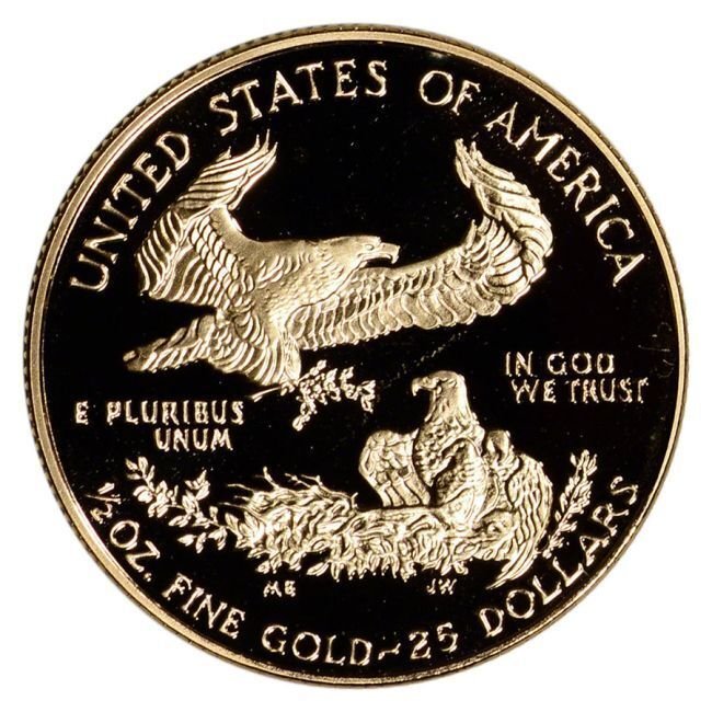 Statele Unite. 1999 1/2 oz $25 USD American Proof Gold Eagle (In Capsule) #1.0