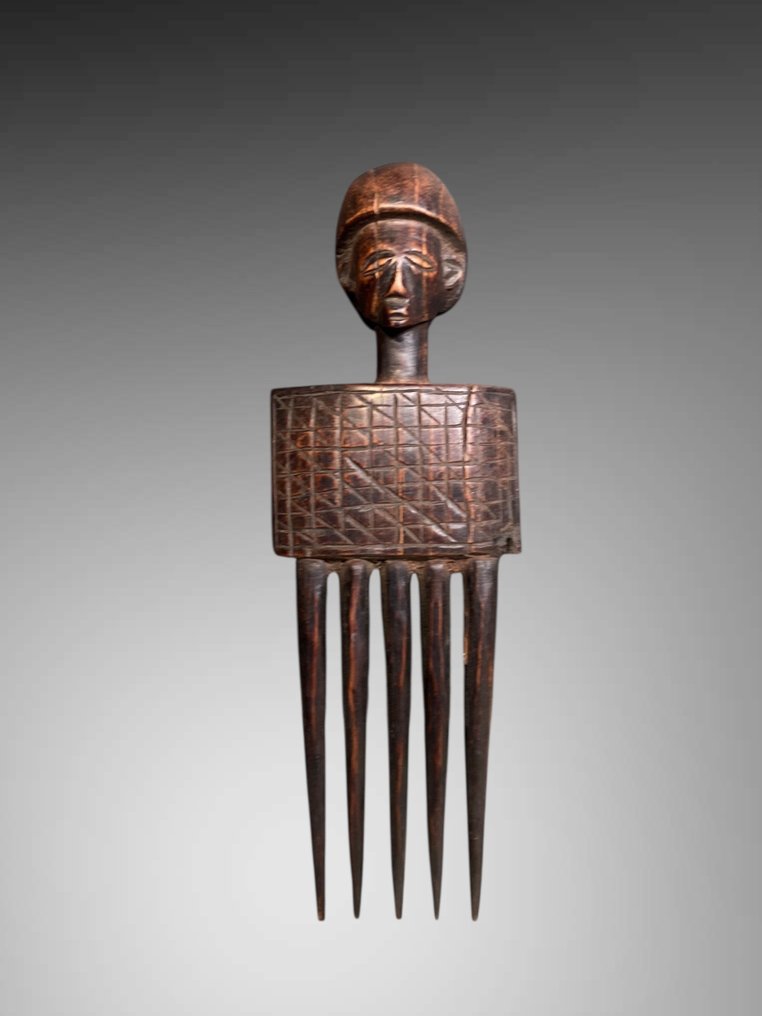 Γλυπτό Luba hemba (χτένα) (26 CM) - Υπέροχη χτένα Hemba - χέμπα - Λαϊκή Δημοκρατία του Κονγκό #1.0