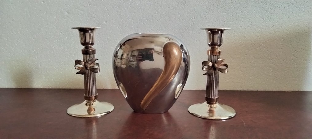 枝状大烛台 Papion & tulipe (4) - 白合金 - 装饰艺术风格的花瓶与烛台 #1.0