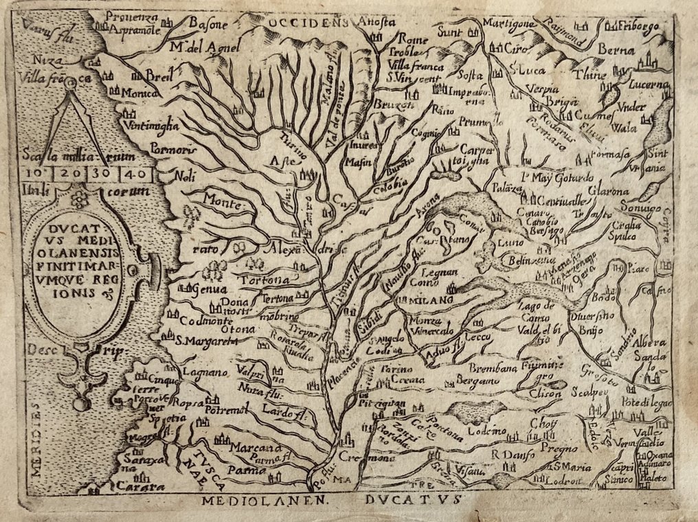Italy - Lombardia - North ITALY; Ortelius - Ducatus Mediolanensis Finitimarumque regionis - Mediolanen Ducatus - 1581-1600 #1.0