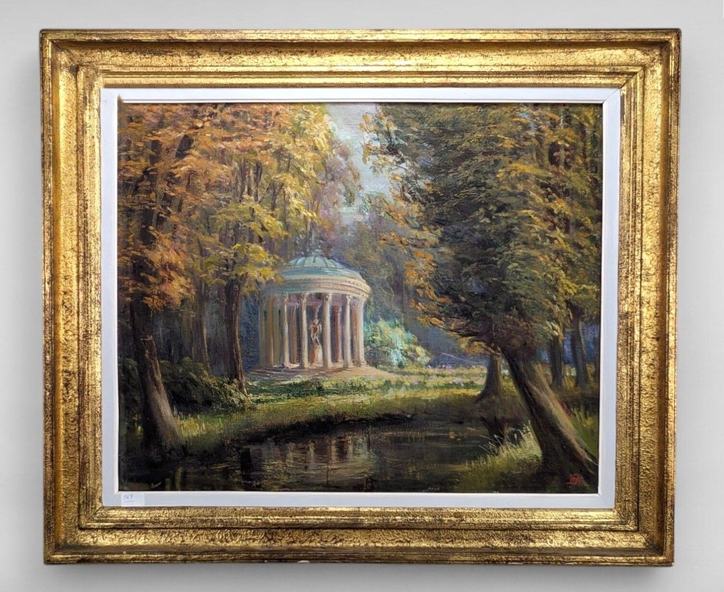 École belge (XIX-XX) - Paysage romantique avec Temple de l’Amour #1.0