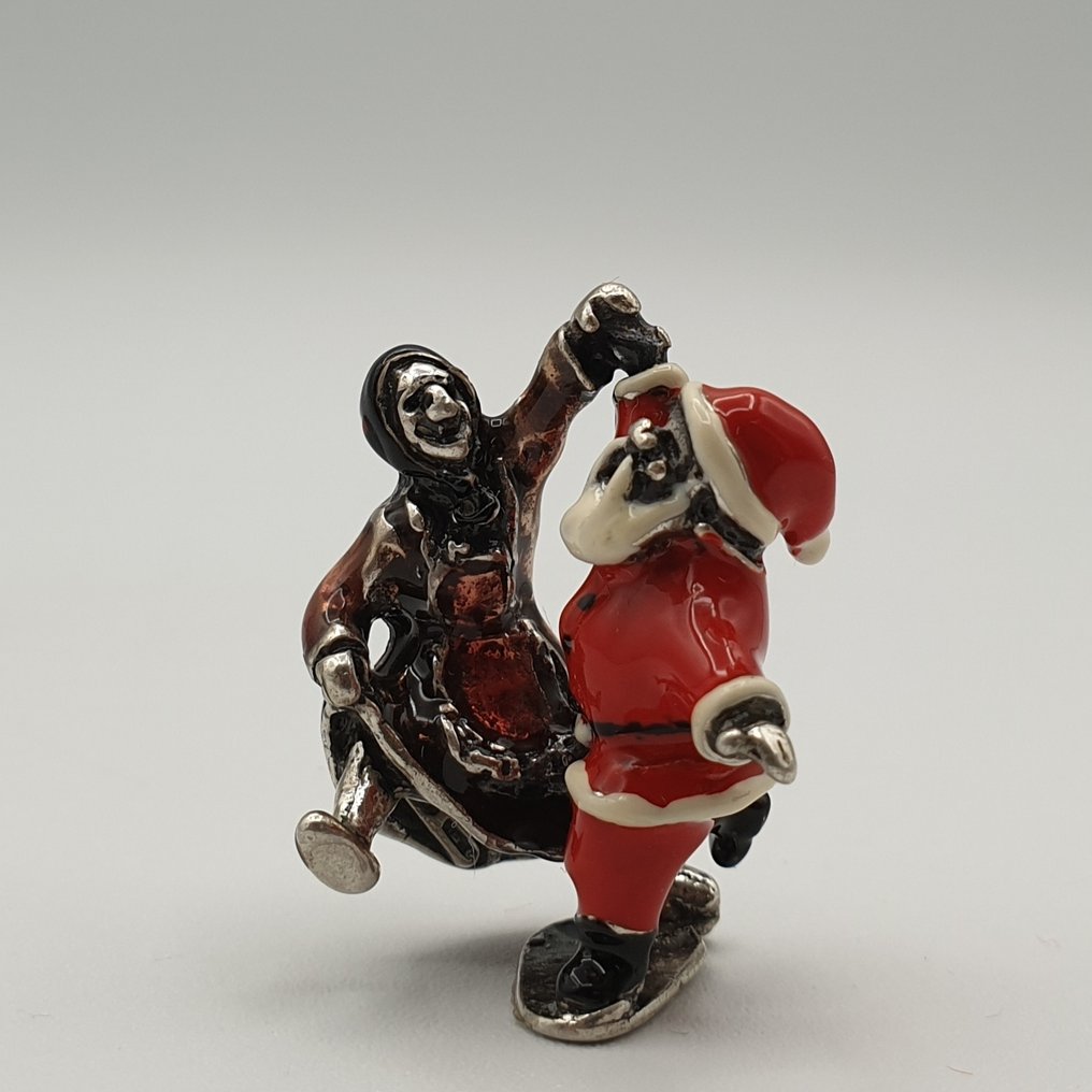 Arezzo - Babbo Natale e la Befana danzanti in Argento 925 e smalti a fuoco - Figure - .925 silver #3.2