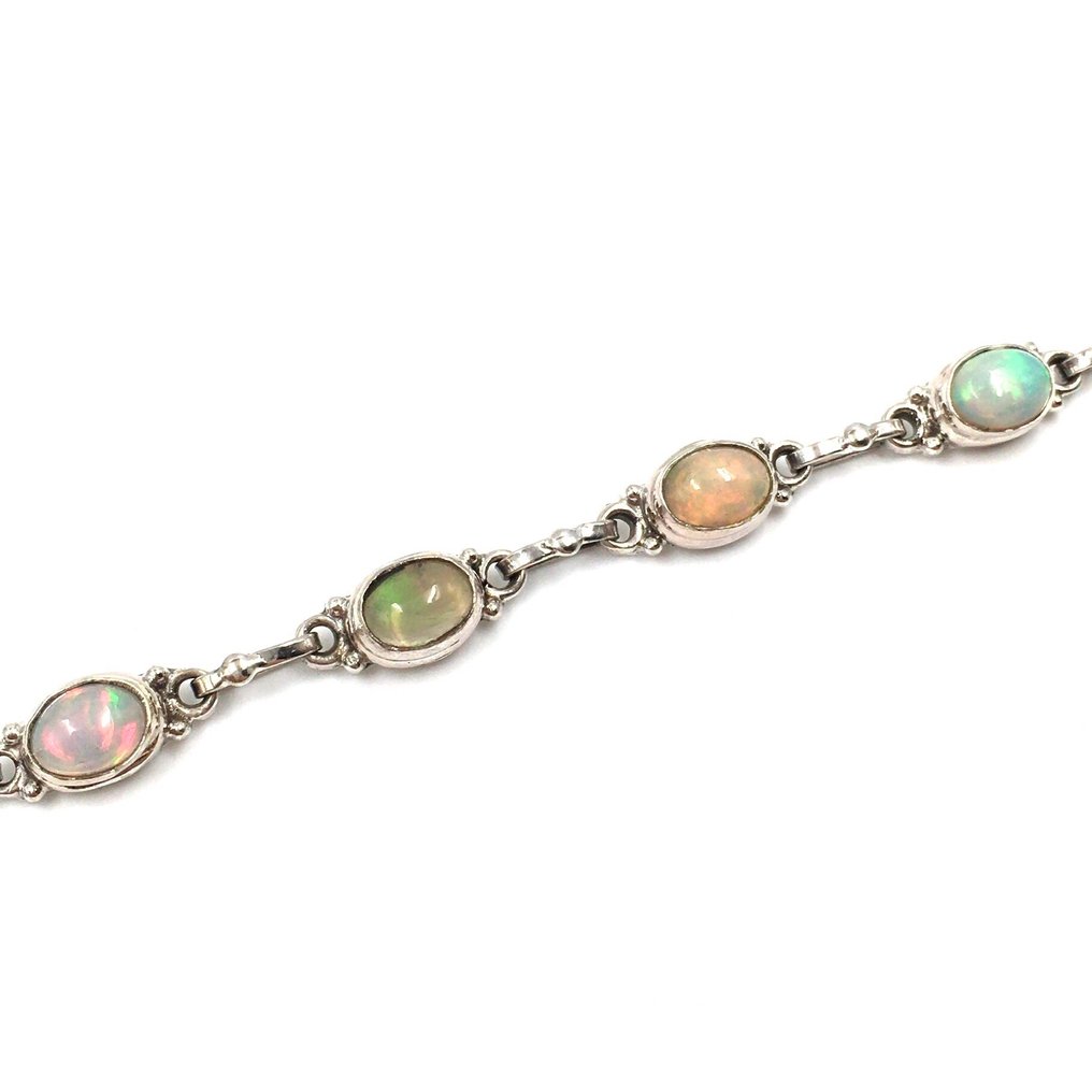 沒有保留價 - 手鈪 銀 -  8.00ct. tw. 蛋白石 - 925 #1.0