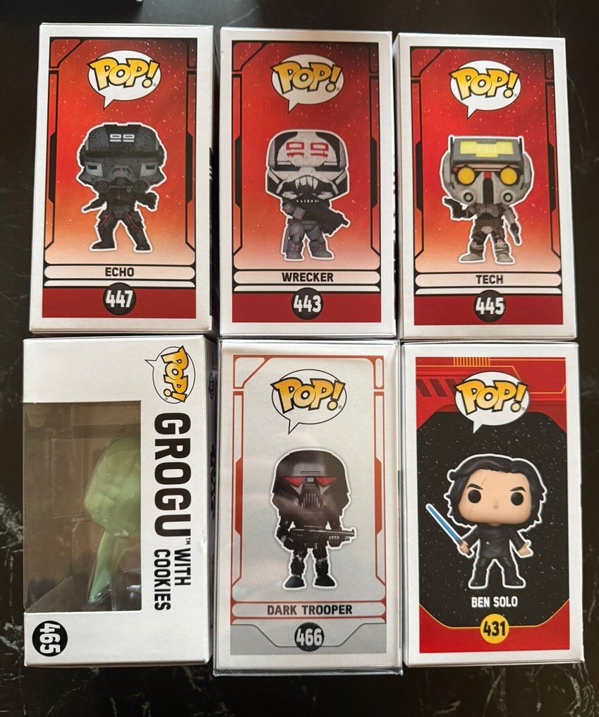 Funko  - Funko Pop Star Wars: Grogu, Ben Solo, Dark Trooper, Bad Batch #1.0