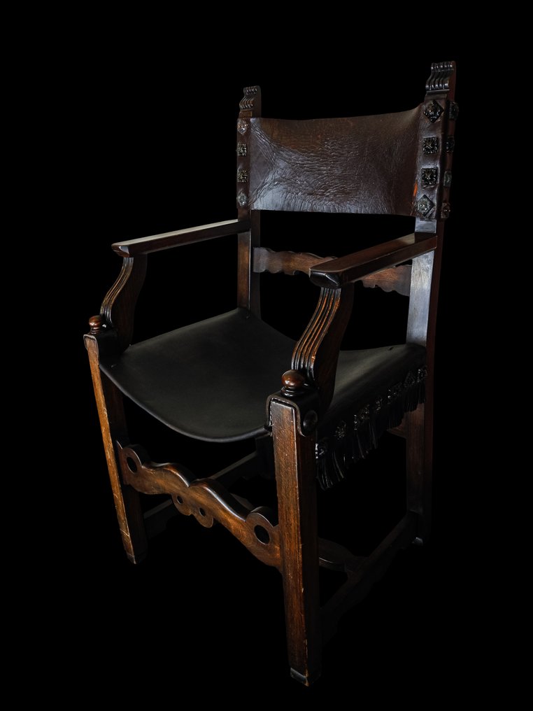 Heaton Tabb and Co - Harland Wolfe - Stoel (2) - Leder, Messing - First Class eetzaal #4.3