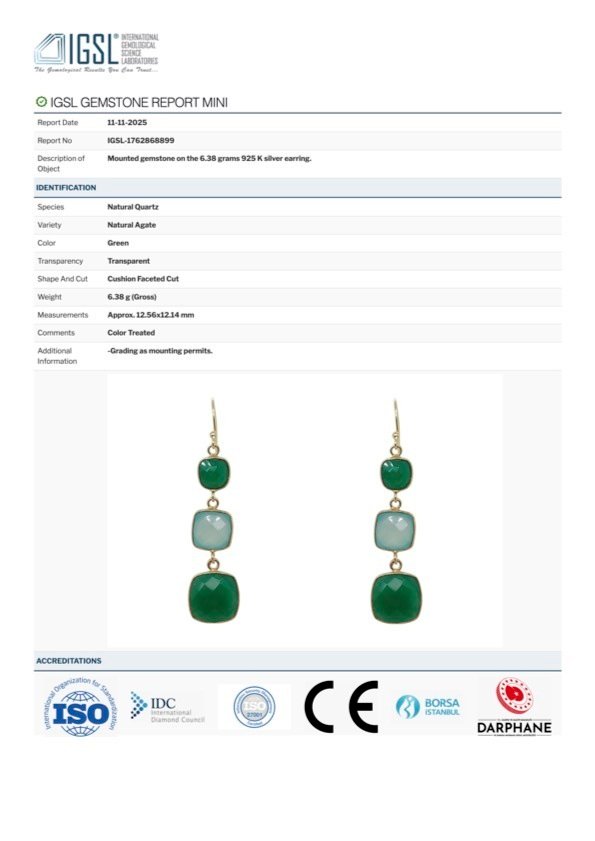 Senza prezzo di riserva - Orecchini Argento - 1.00ct. tw. Quarzo - Con rapporto di laboratorio #2.1