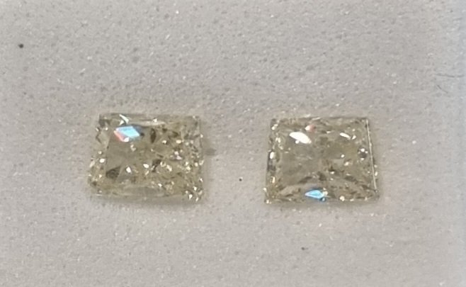 χωρίς τιμή ασφαλείας - 2 pcs Διαμάντι  (Φυσικού χρώματος)  - 1.01 ct - Τραπεζοειδής - Light Κίτρινο - VVS2, VS1 - Gemewizard Gemological Laboratory (GWLab) - ανοιχτό κίτρινο #4.3