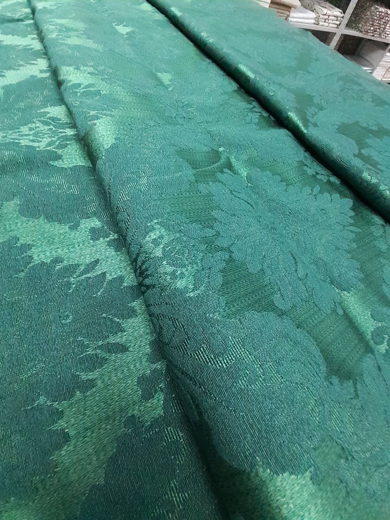 Tessuto per tappezzeria - 2.7 cm - 2.8 cm - TESSUTO BAROCCO VERDE #1.0