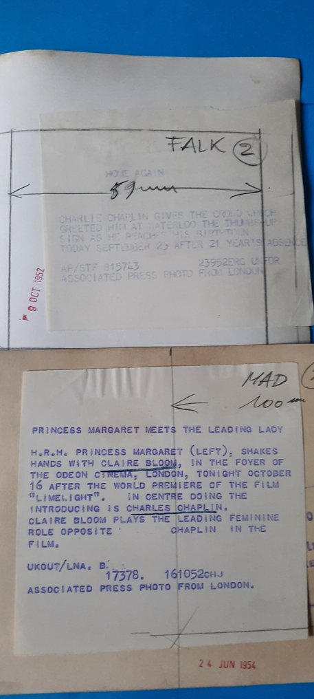 press - 6 Photographies Charlie Chaplin 1952 #2.1