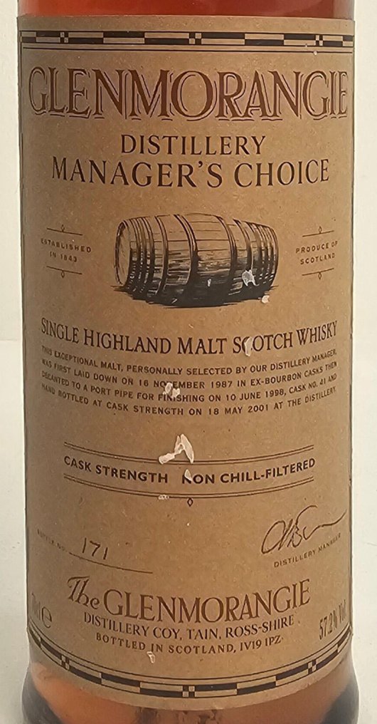Glenmorangie 1987 13 years old Distillery Manager's Choice  - 70 cl #1.0
