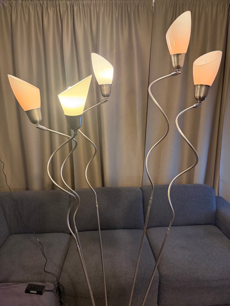 Pola Amestelveen - Staande lamp - Messing, Glas - Zeldzame blikvanger #4.3