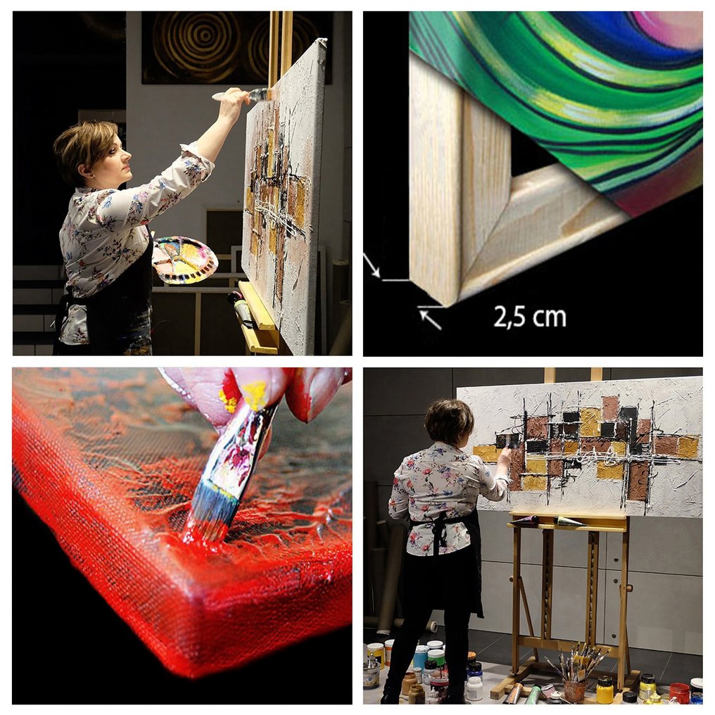 Monika Spiewak - Abstract - XXL - Oil Painting Stretched On The Frame - Ready To Hang - 1/1 Unique Piece #3.2