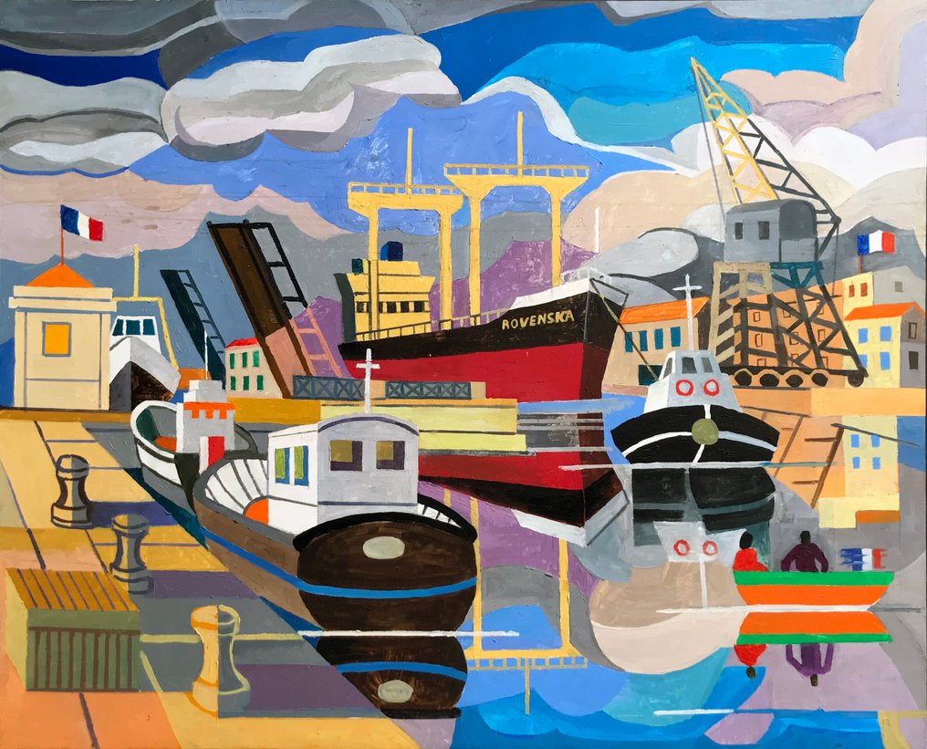 Armand Meffre (1929–2009) - Le Port de Sète - Rovenska #1.0