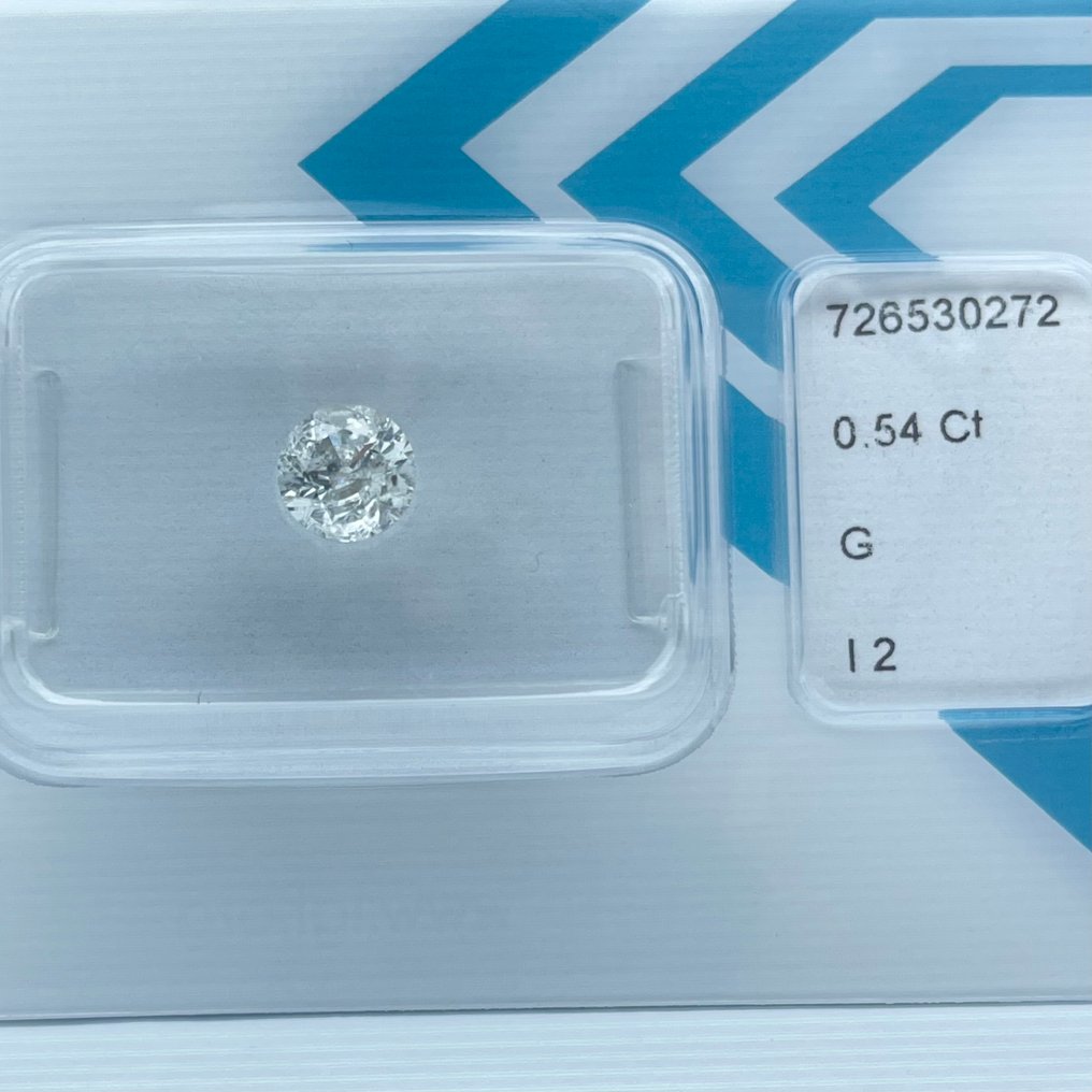 没有保留价 - 1 pcs 钻石  (天然)  - 0.54 ct - 圆形 - G - I2 内含二级 - 国际宝石研究院（IGI） #1.0